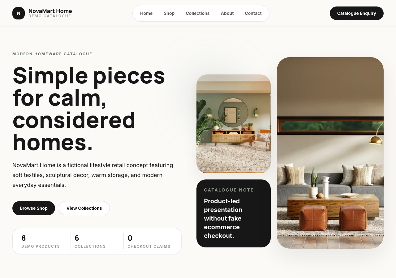 NovaMart Home demo website preview